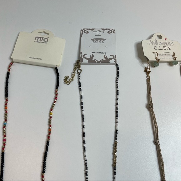 Long Necklaces with Beads and Tassels Costume Jewelry Set of 5 NEW with tags - Picture 2 of 5